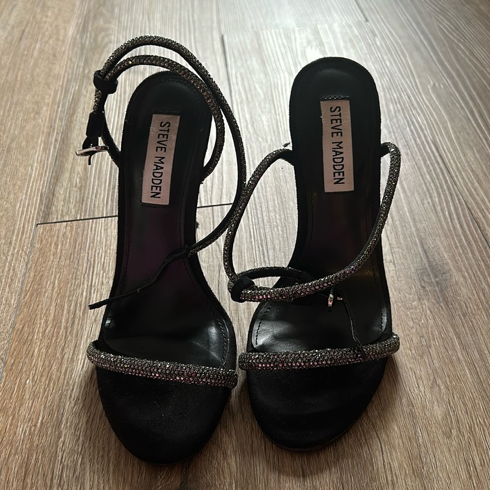 Steve Madden black sparkle heels